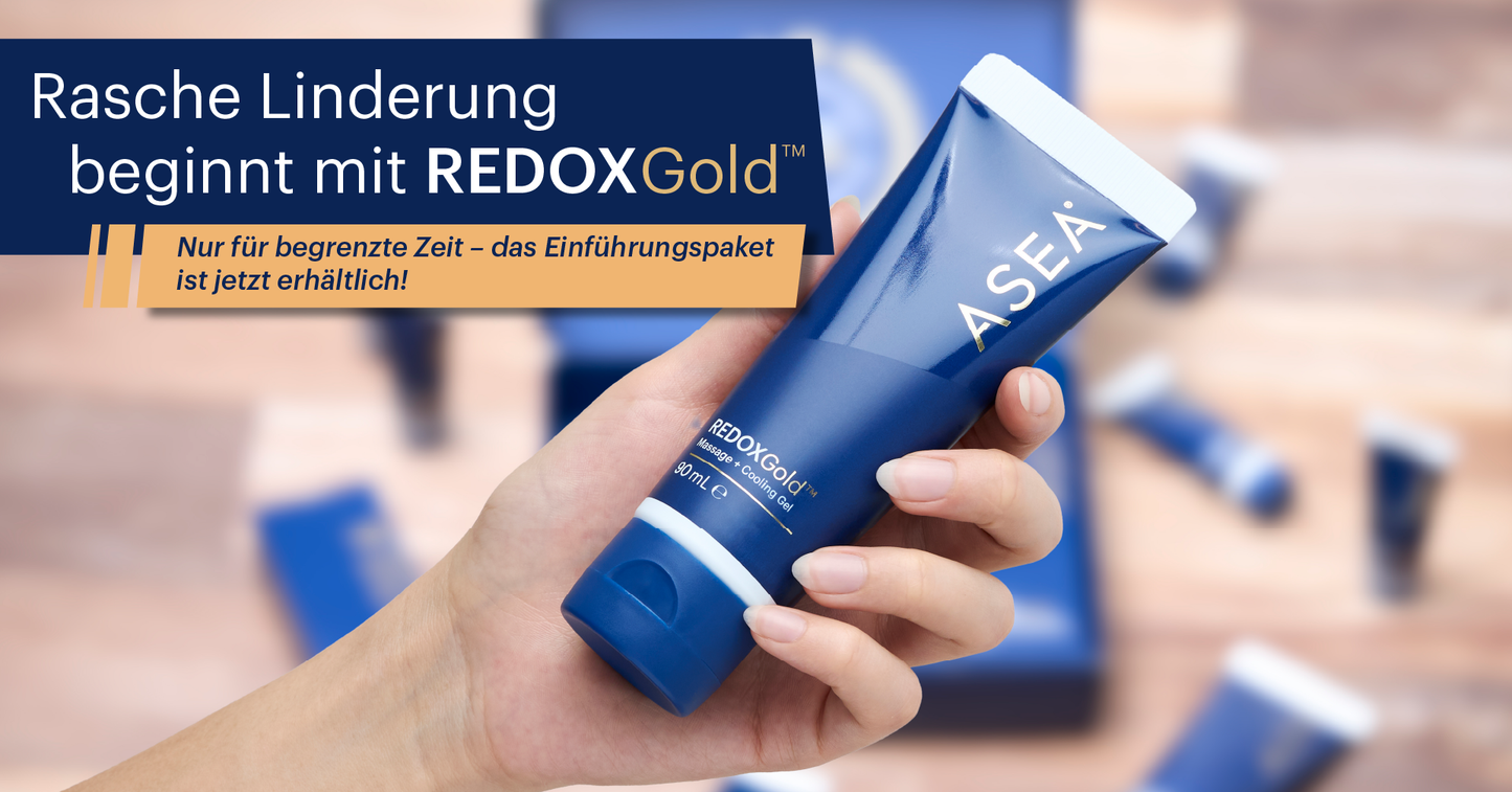 Asea Gold. ASEA REDOXGold™ – Beruhigendes Massagegel mit Redox-Power für Muskeln, Haut & Wohlbefinden.
