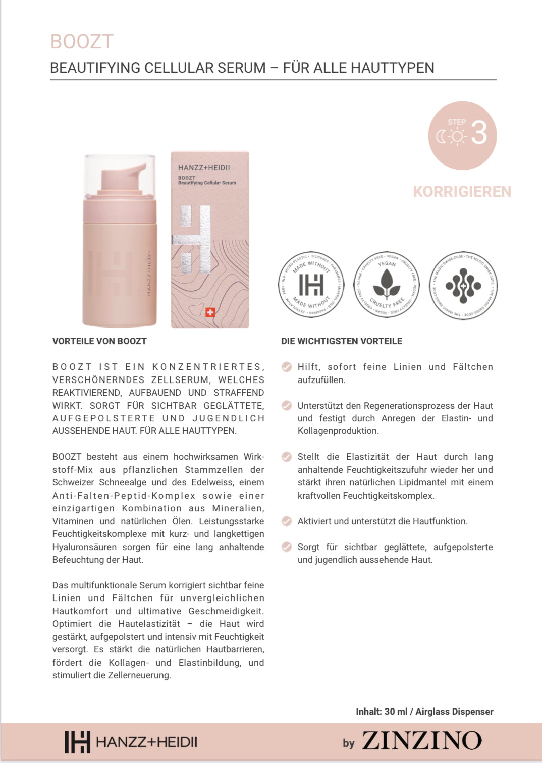 BOOZT Cellular Serum Luxuriöses Anti-Aging-Serum aus der Schweiz – Für sichtbar schönere Haut