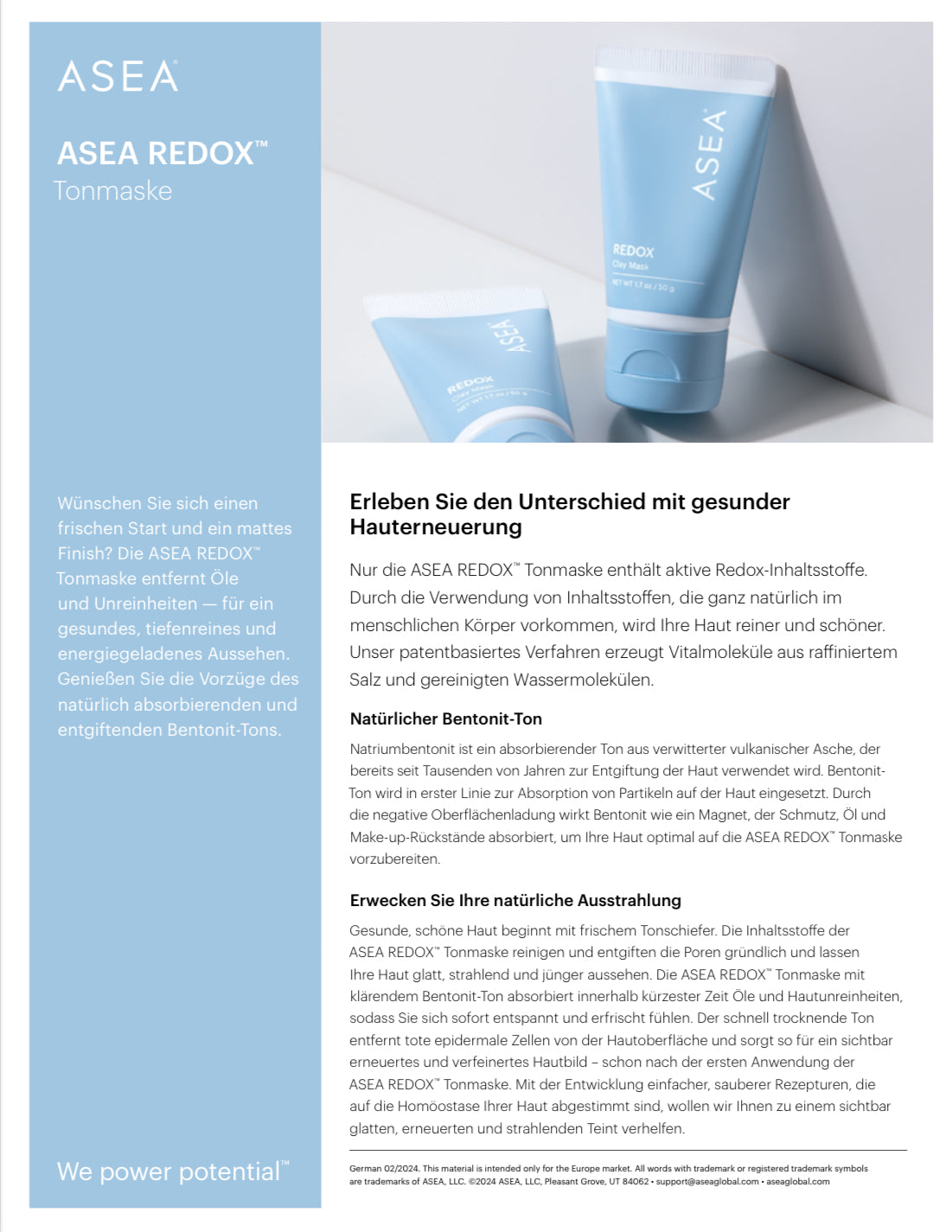 ASEA REDOX™ Tonmaske.  Redox Clay Mask – Die Detox-Gesichtsmaske für strahlend schöne Haut.